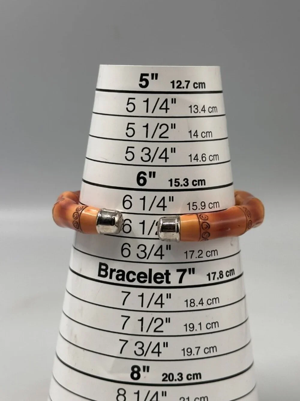 Accutime Women Watch Silver Tone Brown Bamboo Stick Cuff Band New Battery